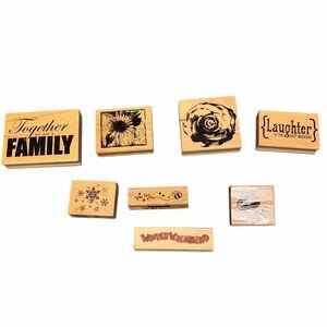 Craft Rubber Stamp Bundle | Wood Mounted Quotes & Designs